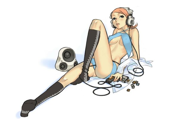 Chica escuchando música en auriculares