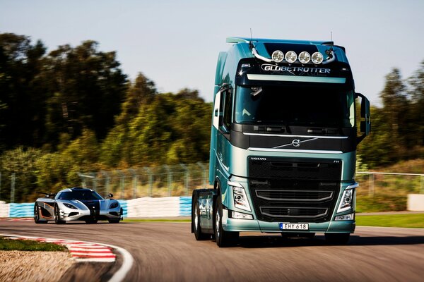 Volvo fh koenigsegg on the autobahn