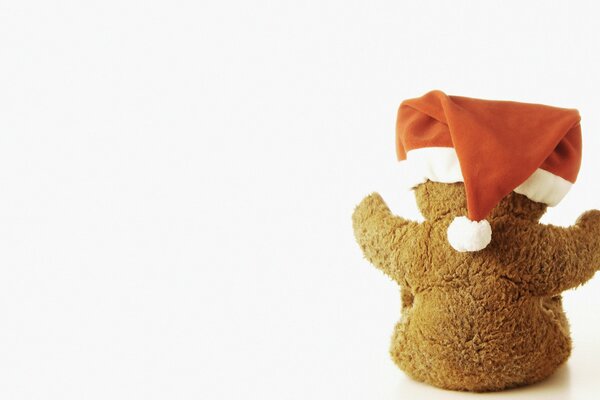 Oso de peluche con sombrero de papá Noel