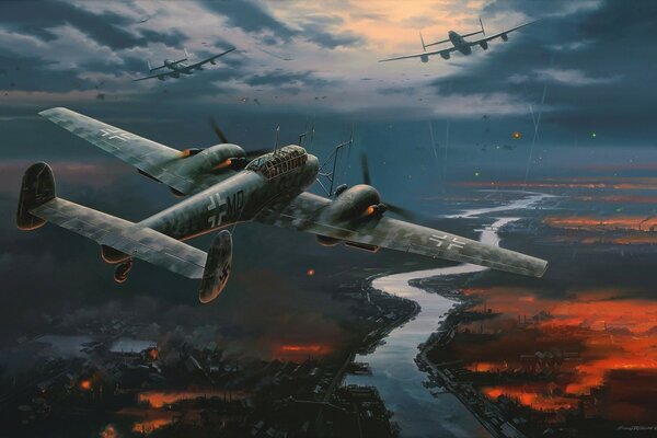 Combate aéreo. segunda guerra mundial