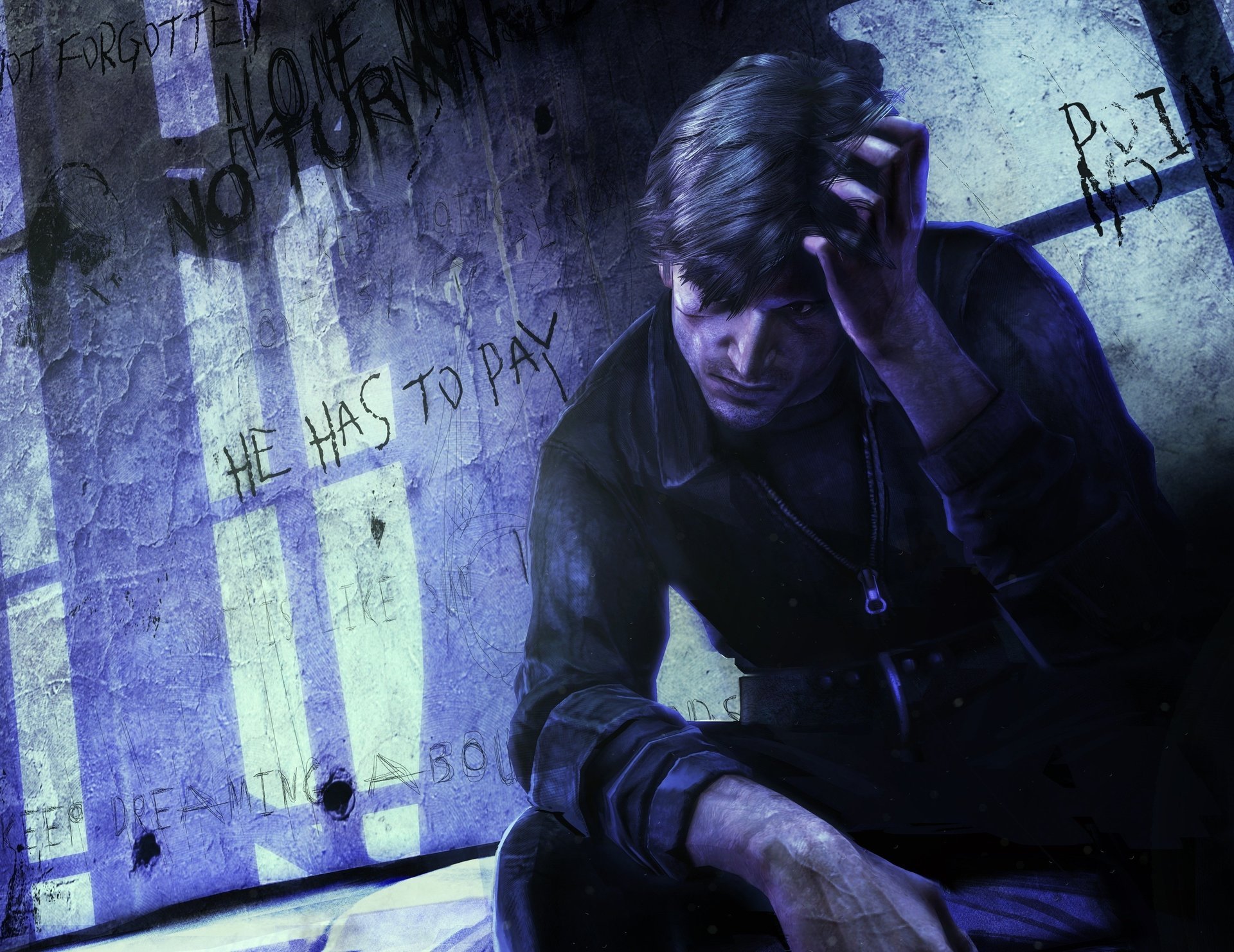 murphy pendleton тюрьма silent hill downpour герой тени главный рисунки аниме мужчины-а