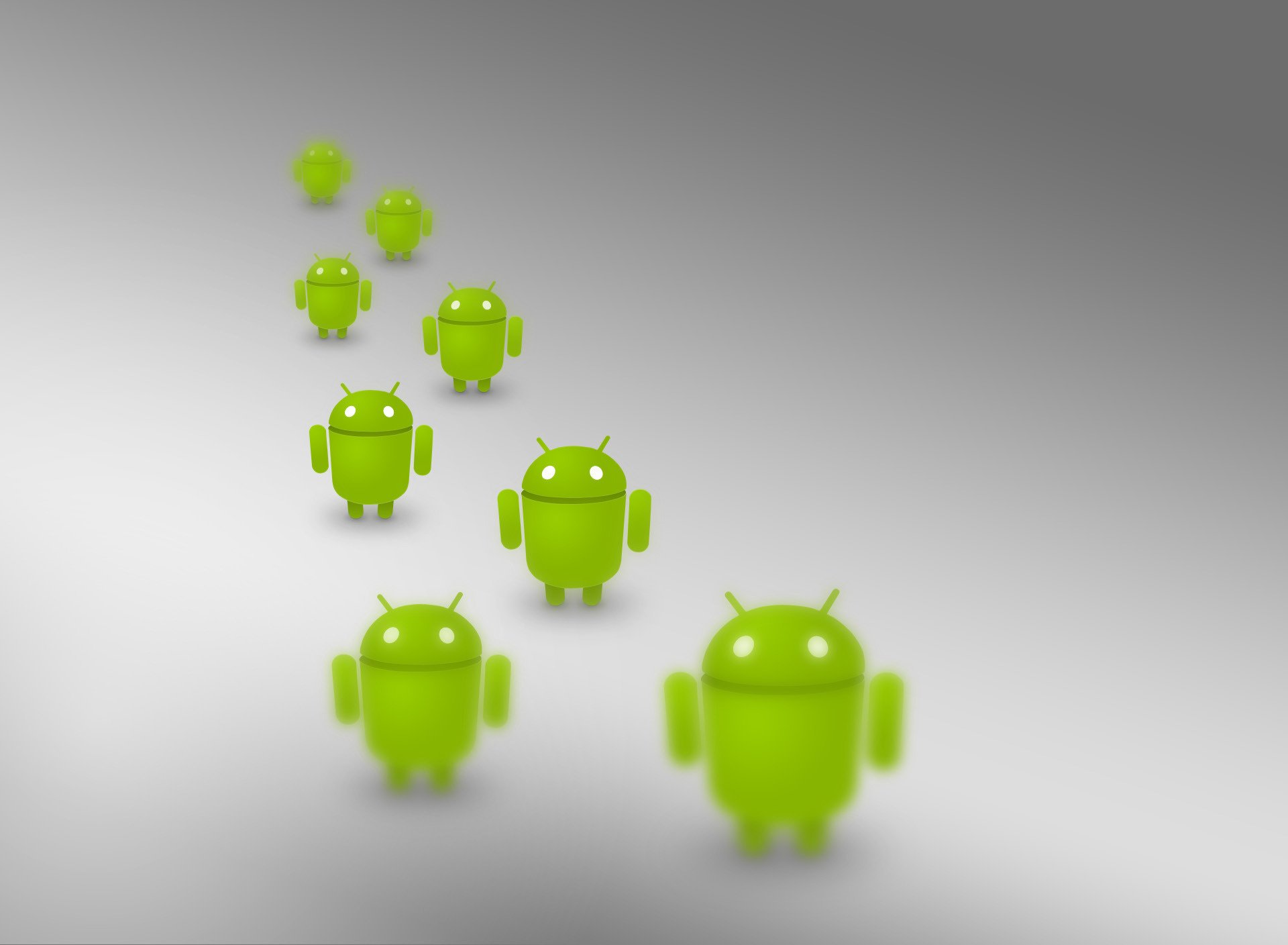 android minimalism wallpaper os google android robots soldiers men gray background grayness green smile gradient queue