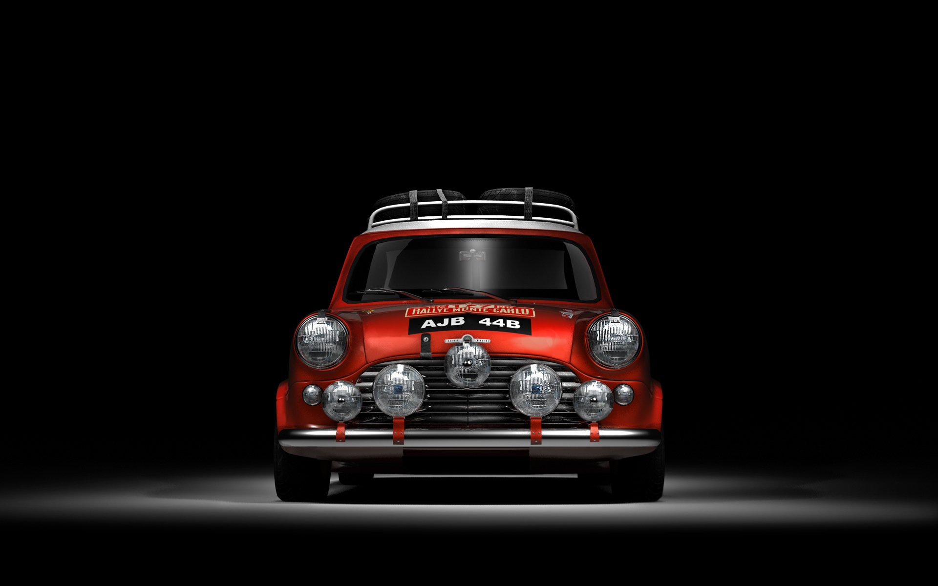 mini cooper rosso vista frontale