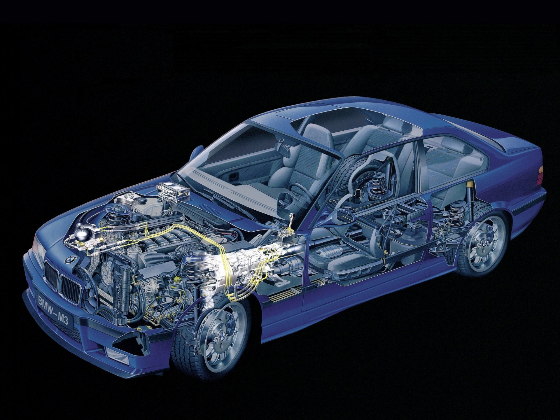 bmw m3 coupe wnętrze silnik tło