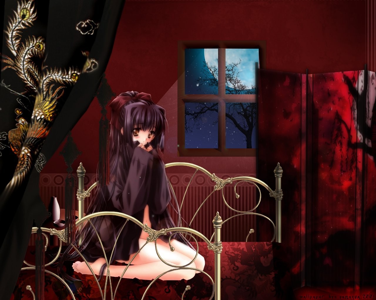 anime girl loneliness window