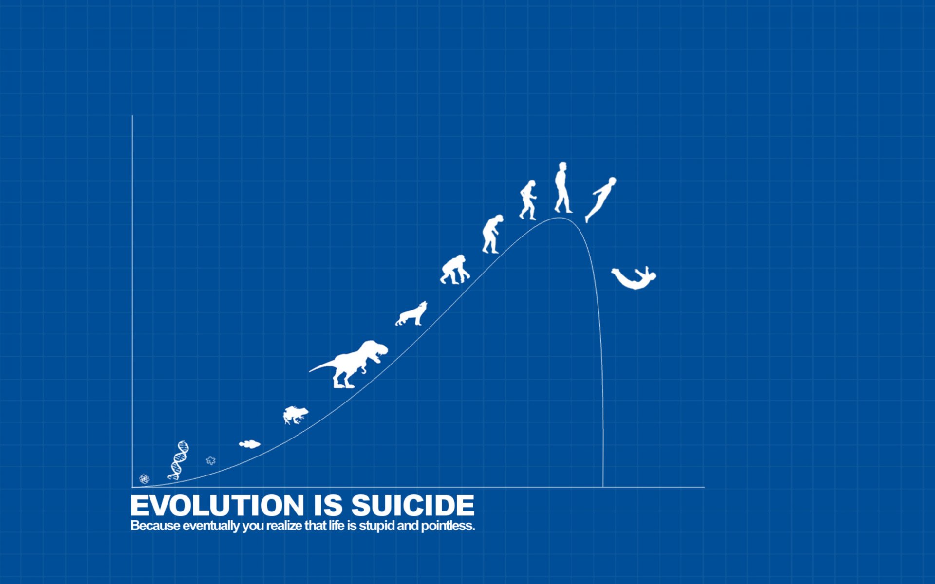 evolución del suicidio evolution is suicide minimalismo arte letras letras simplicidad contraste blanco estilo