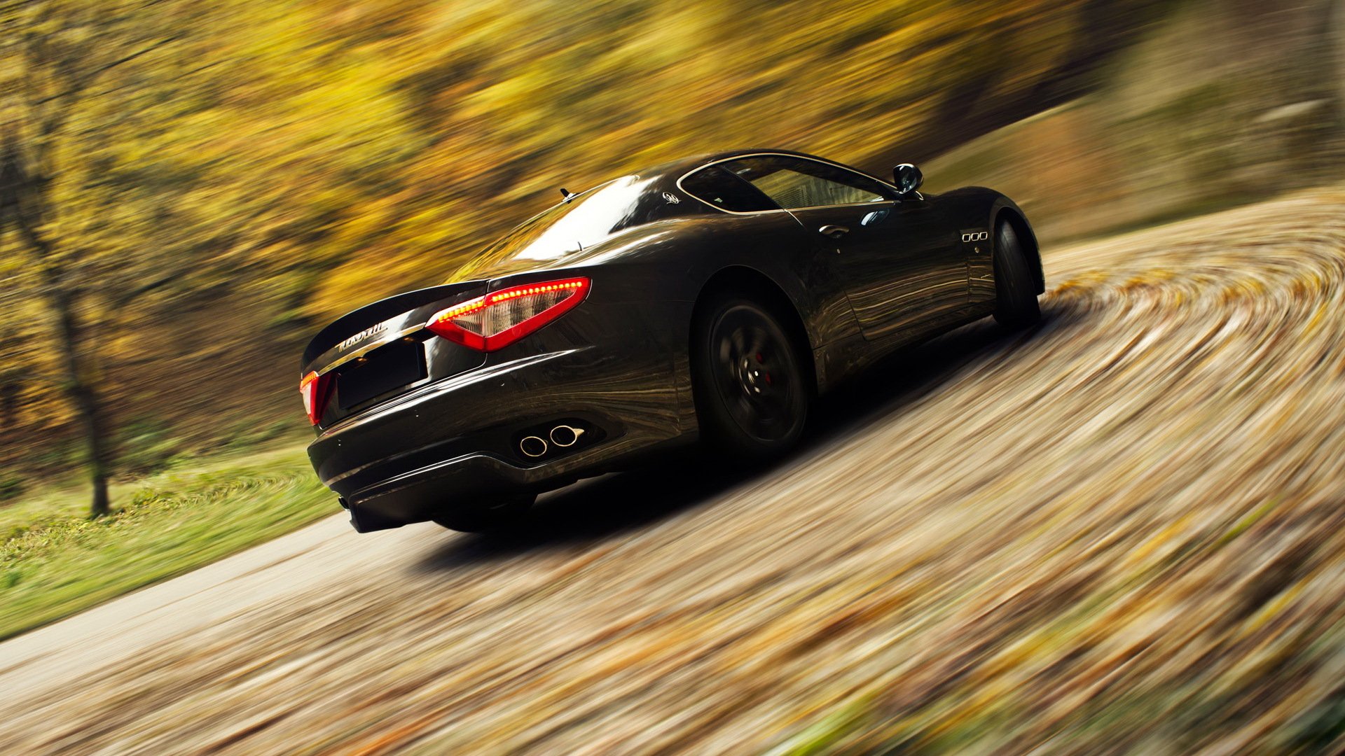 maserati granturismo coche deportivo velocidad desenfoque carretera