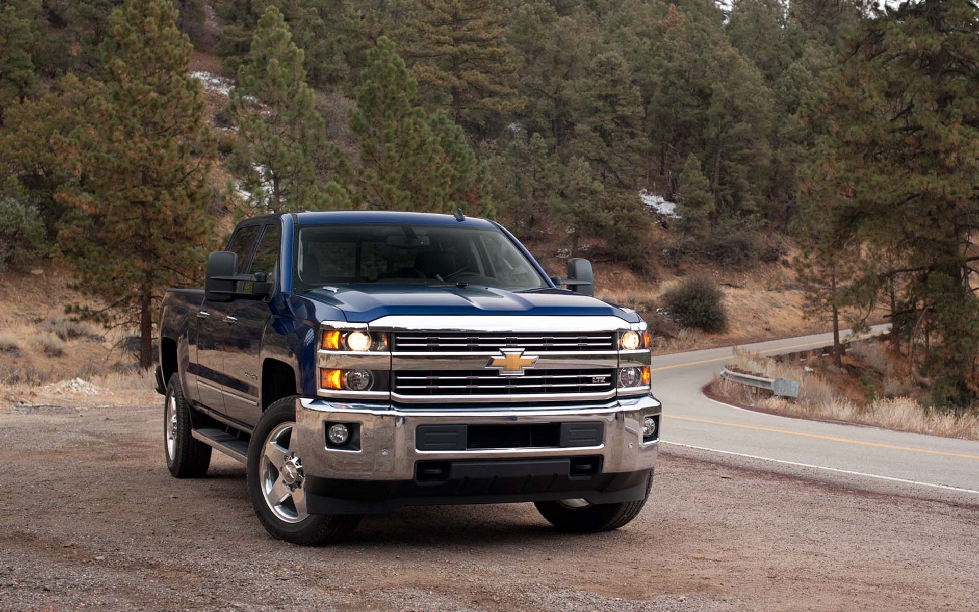 chevrolet silverado recogida coche carretera coche chevrolet bosque