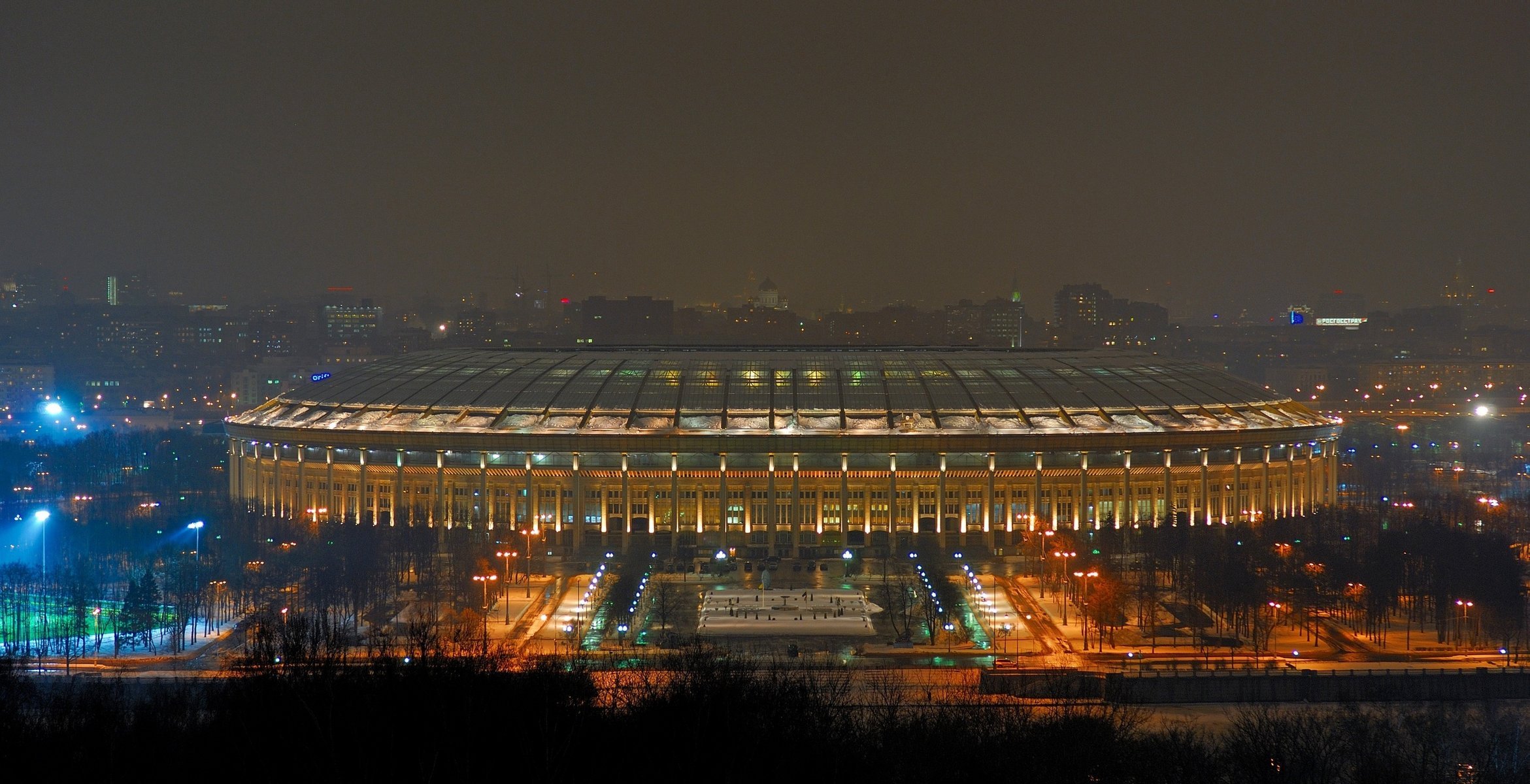 miasto wielka moskwa sport arena olimpijski tło nowy jork sport wieczór stadion światła miast noc