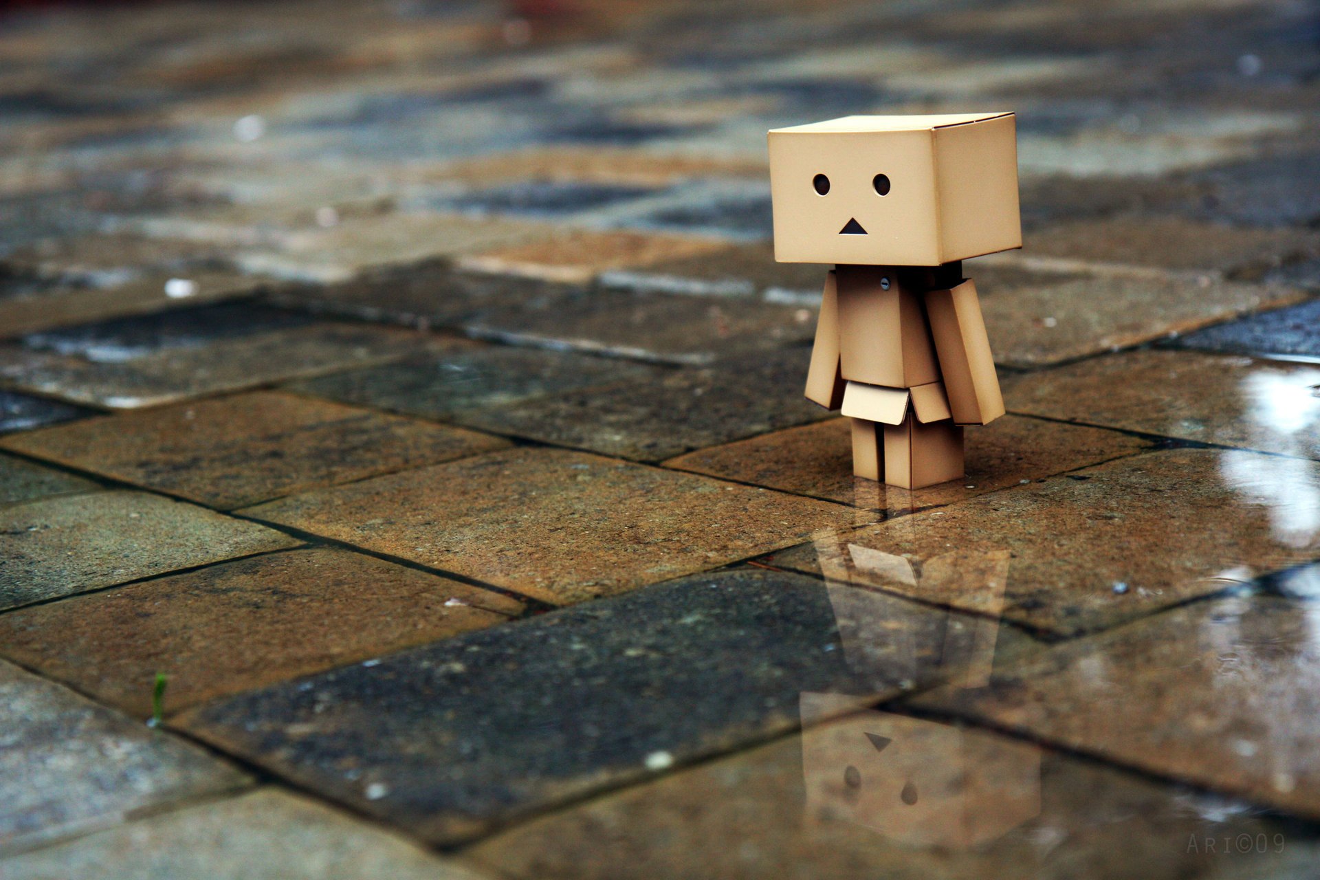 boxed regen fliesen mann danbo boxed traurigkeit boxed man einsamkeit