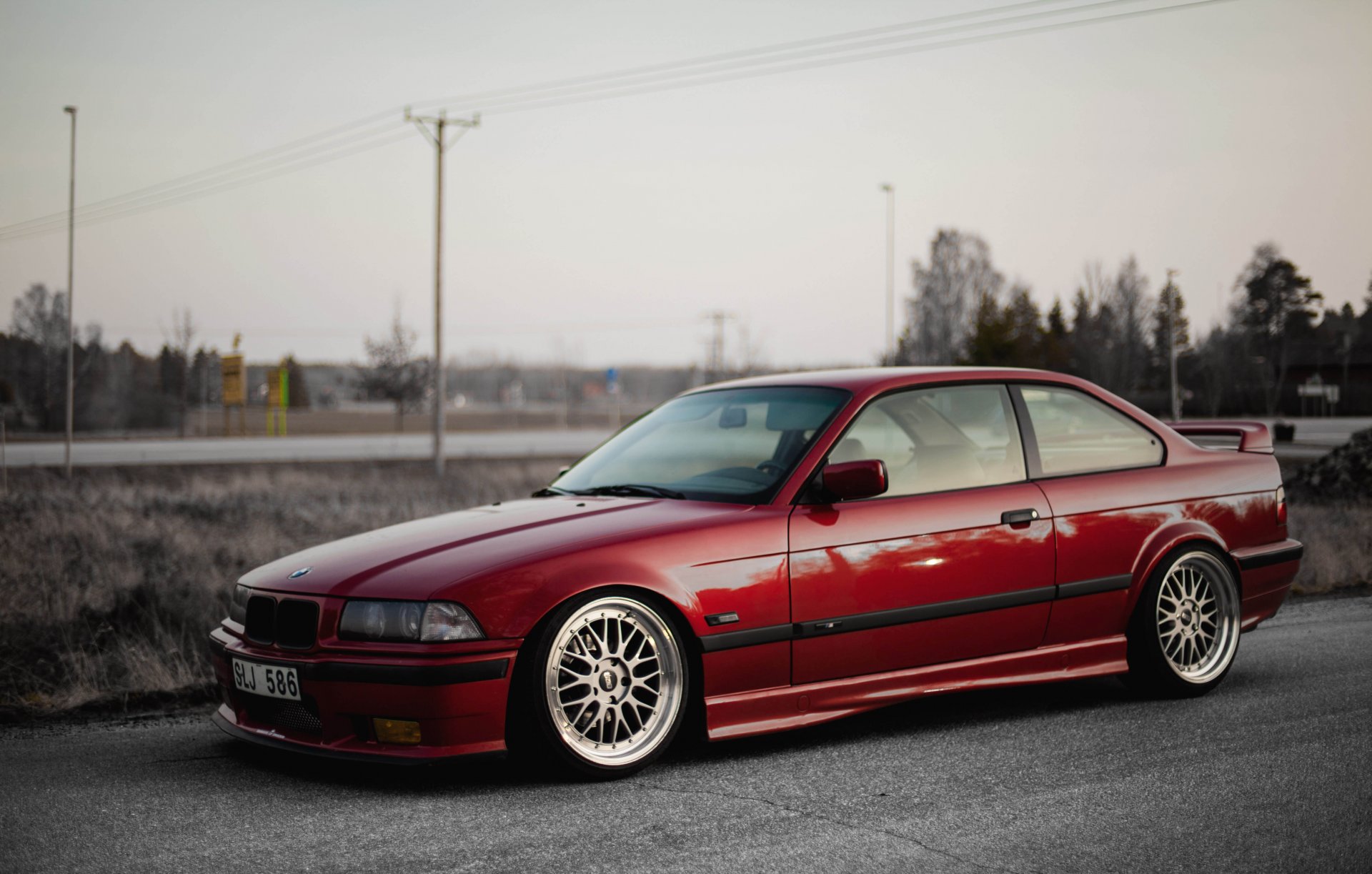 bmw e36 3er oldschool m3 straße rot rot bmw position