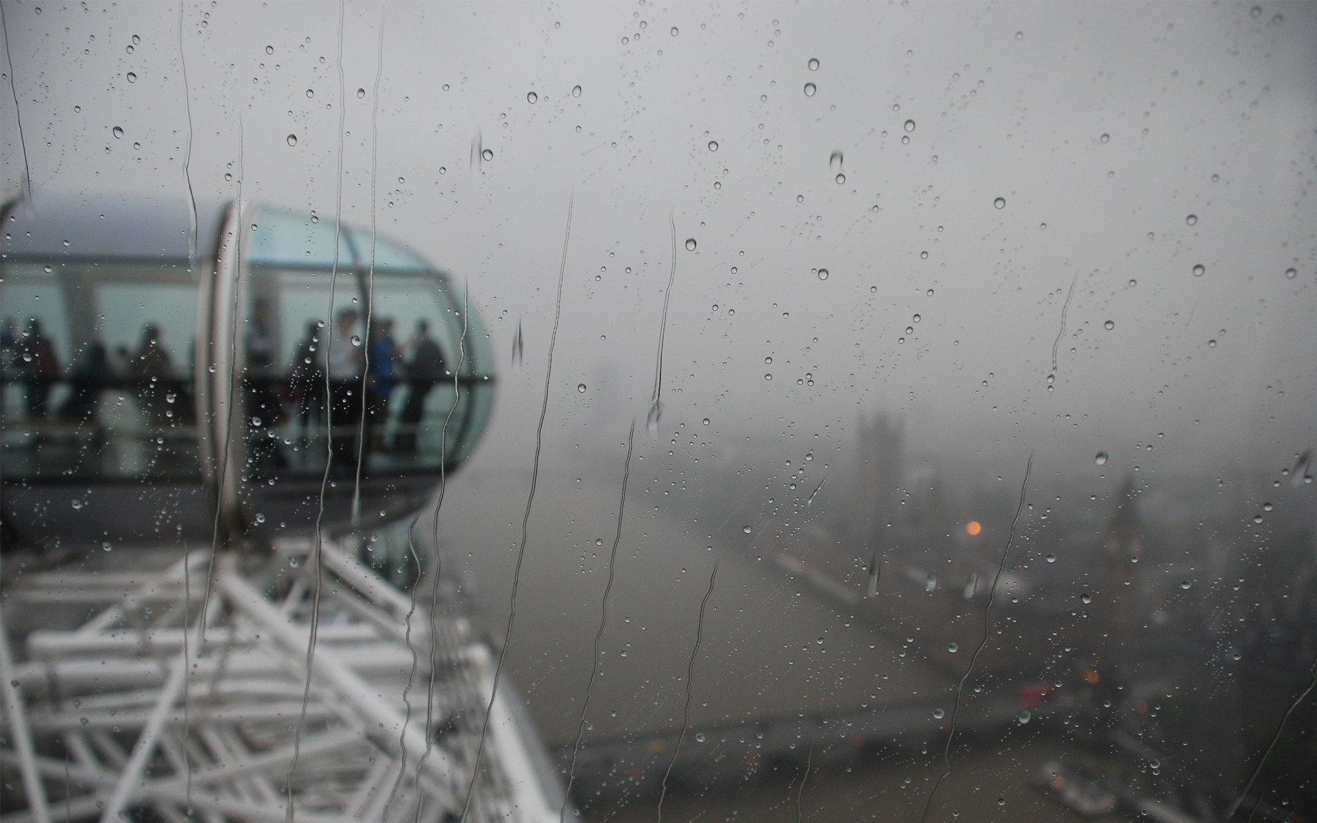 ville londres ville pluie verre londres gens attraction vertolot brouillard capsule rivière eau pont big ben