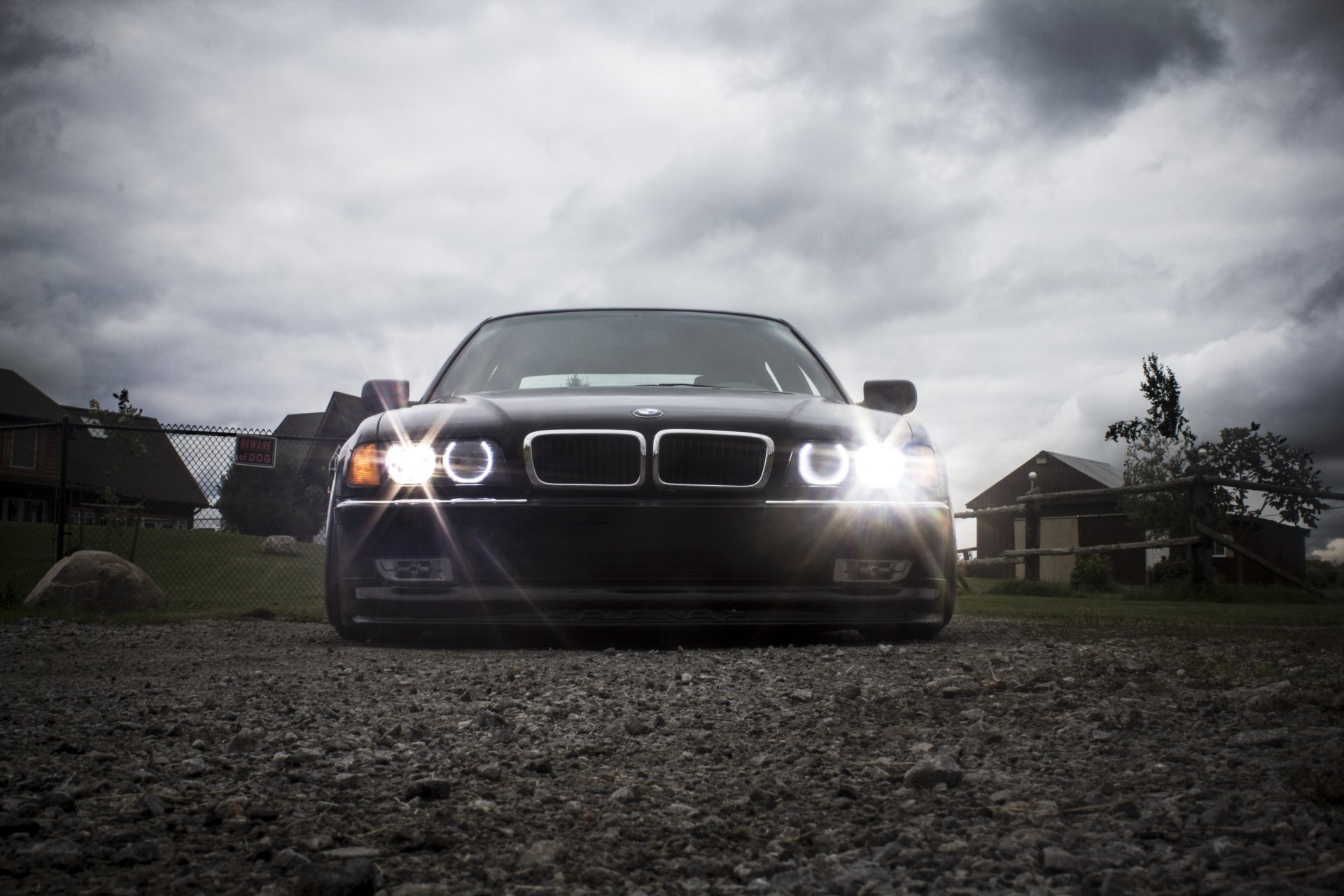 bmw e38 posición tuning frente faros boomer cielo nubes