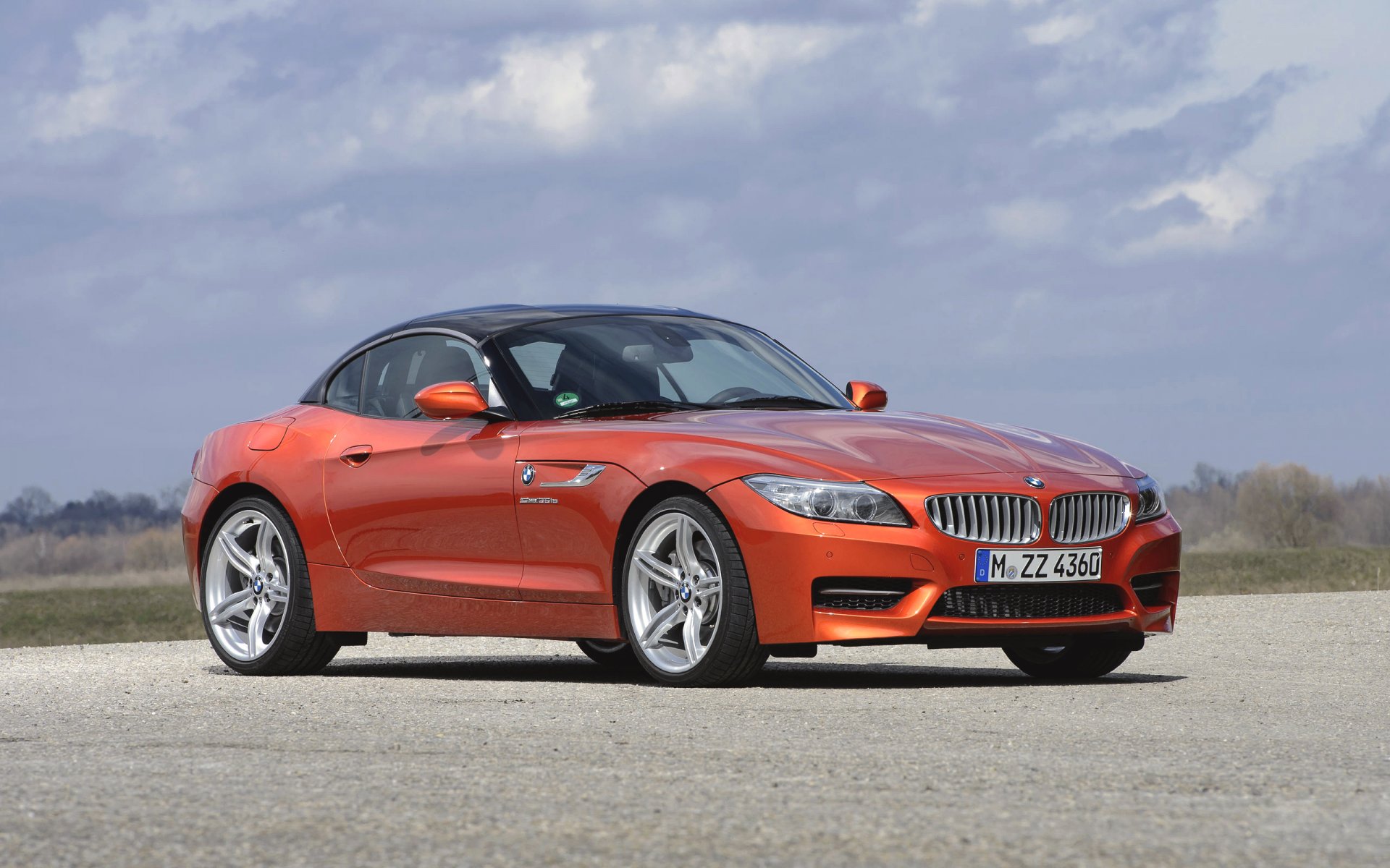 bmw z4 roadster auto bmw vista lateral convertible día coupé naranja