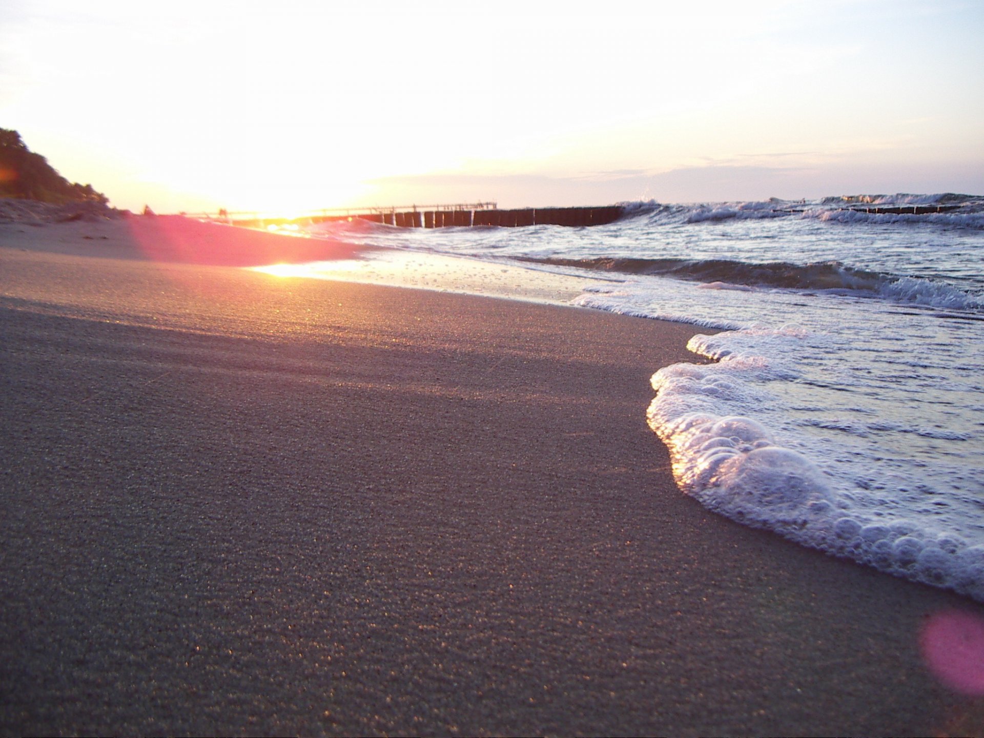 sabbia natura onda estate luce riva mare spiaggia sole schiuma acqua tramonto raggi di sole bagliore sera