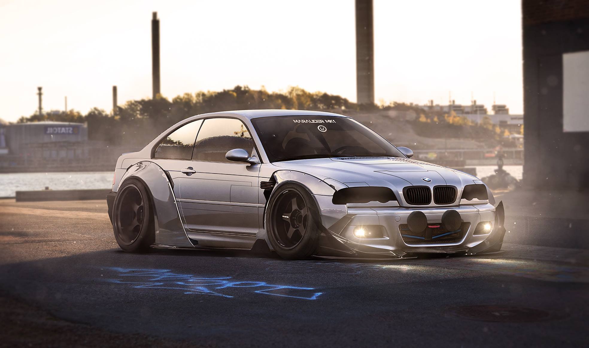 bmw m3 e46 luce corpo kit futuro tuning da khyzyl salem