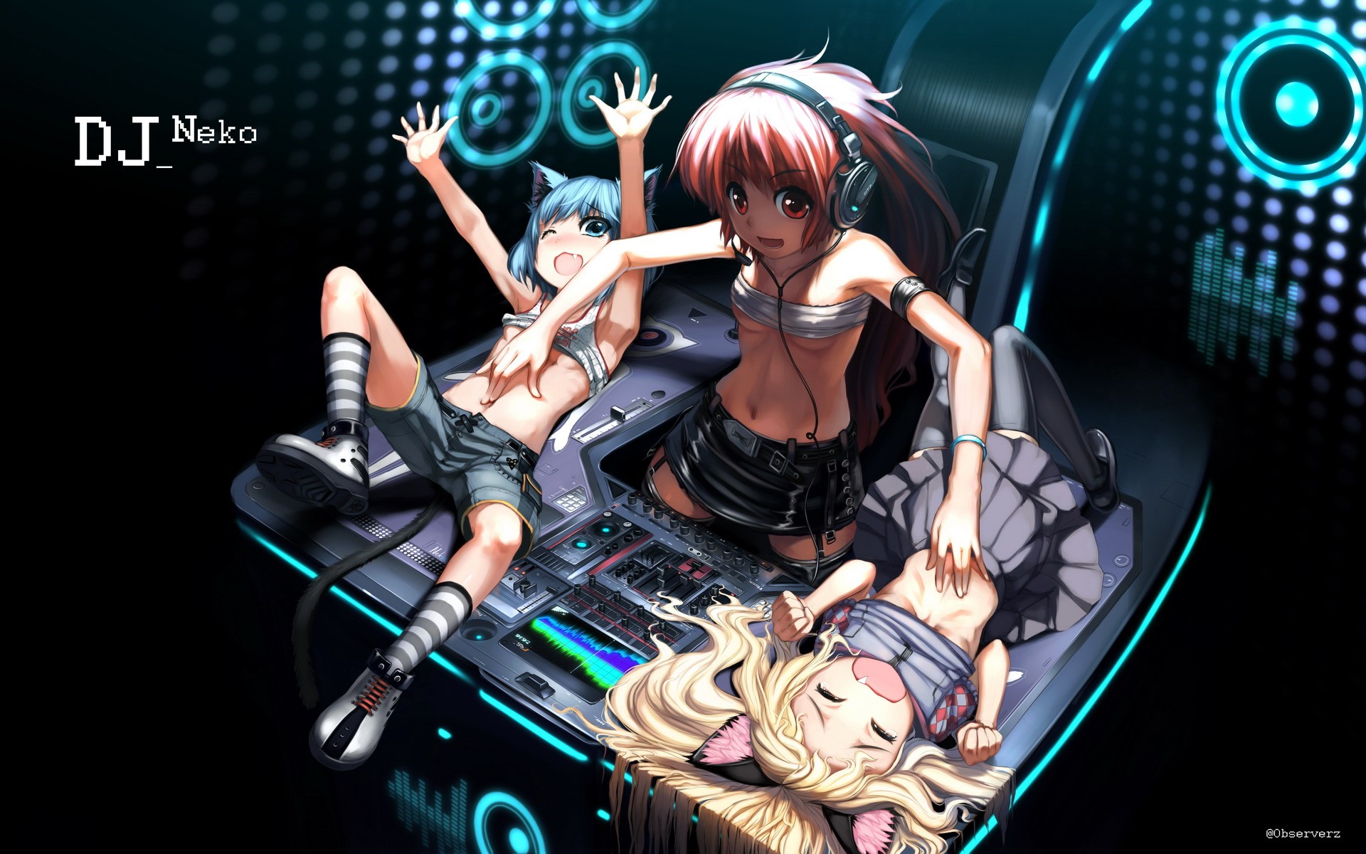 dj cuffie console mixer neko