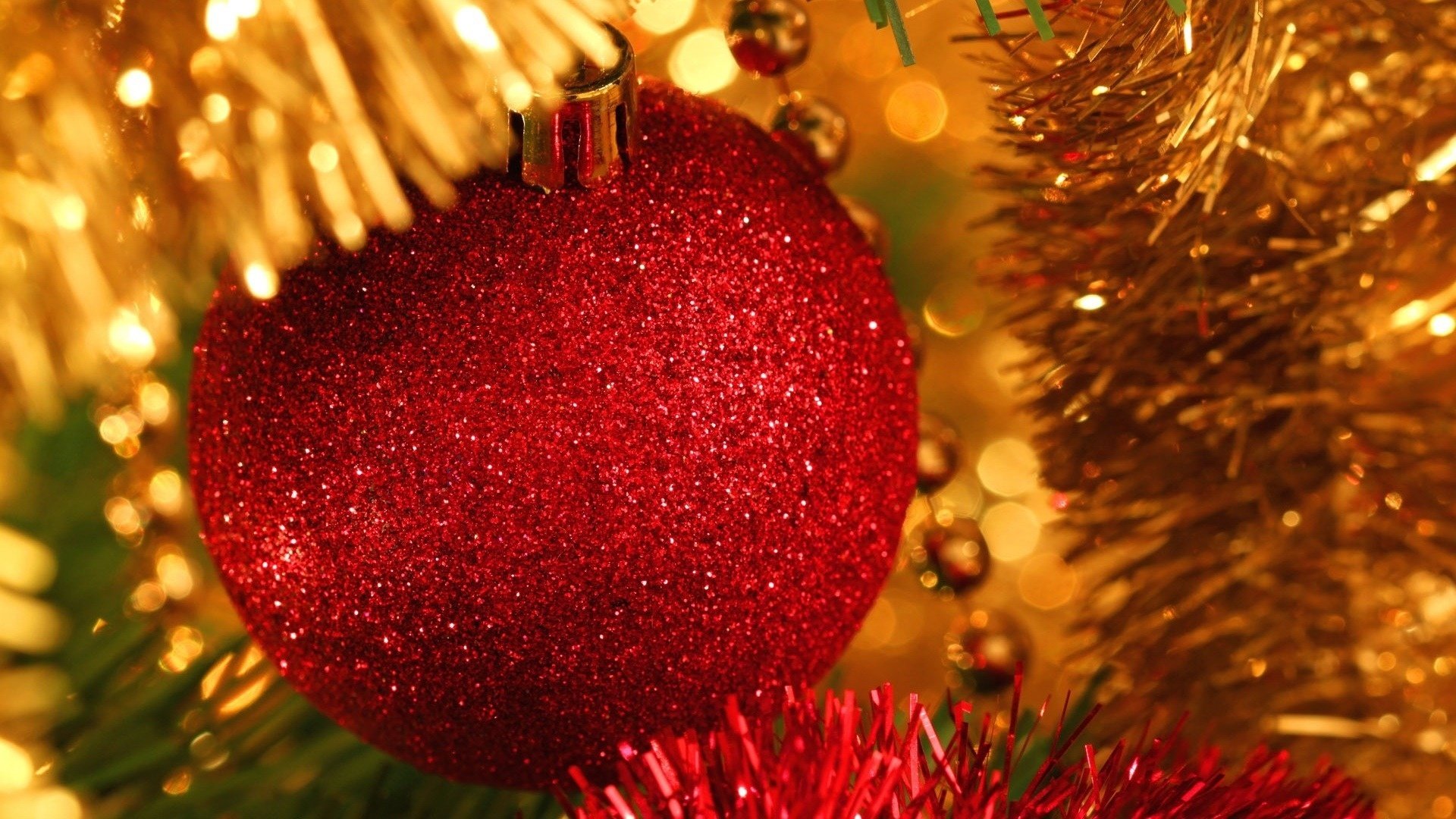 palla rosso tinsel nuovo anno festa albero di natale decorazioni di natale decorazioni di natale macro