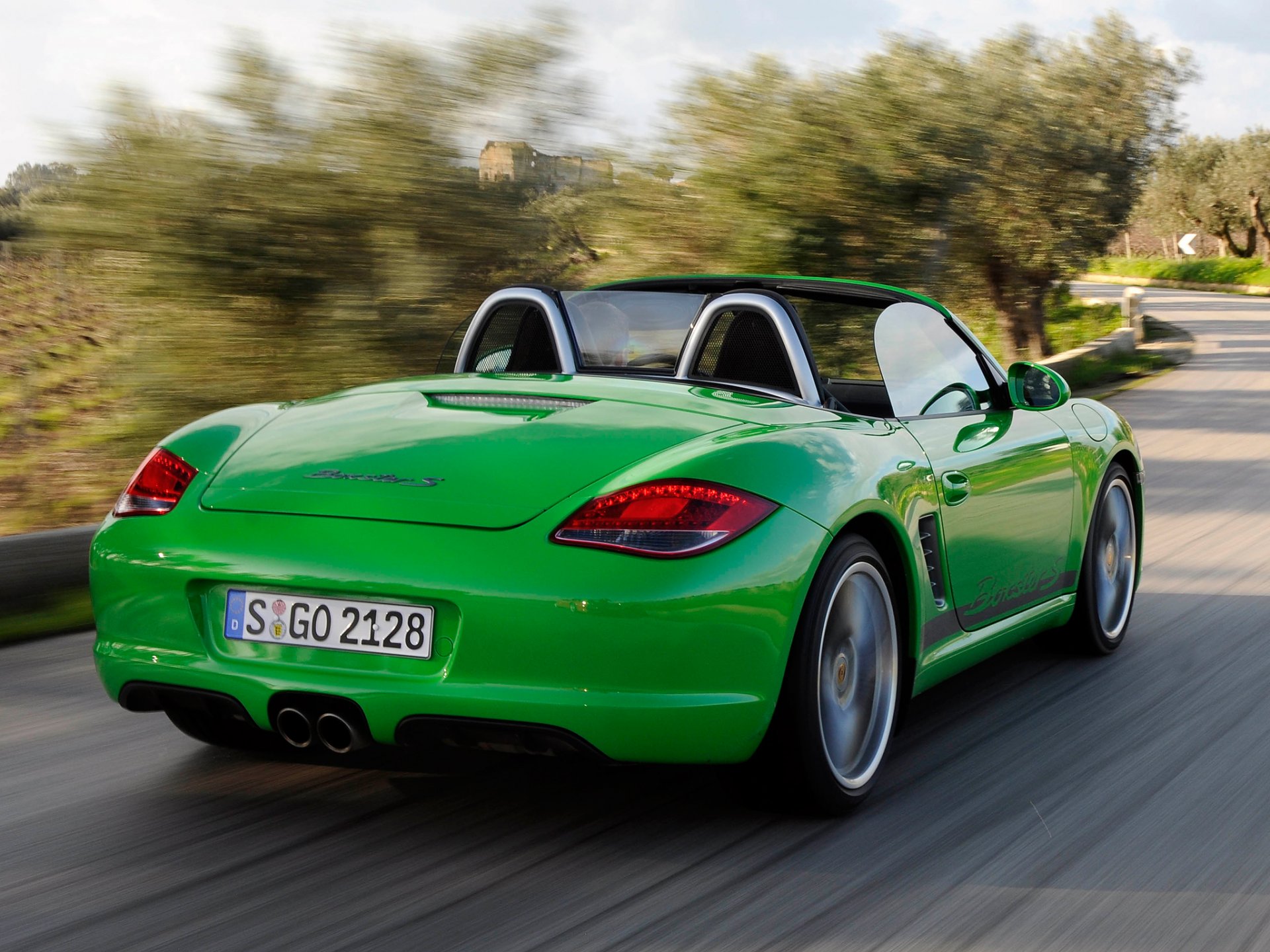 porsche boxster s machine back of speed