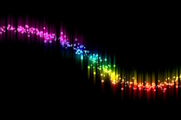 Multicolored wave on a black background