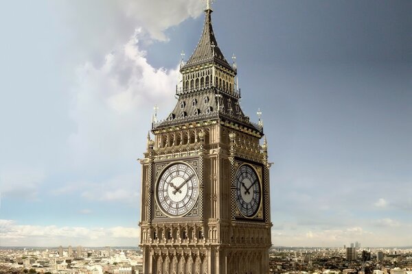 Die Uhr des Bick-Ben-Turms in England