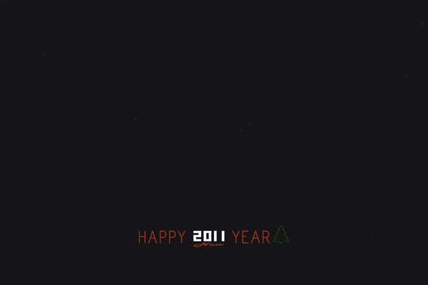 Happy New Year 2011. Inscription on a black background