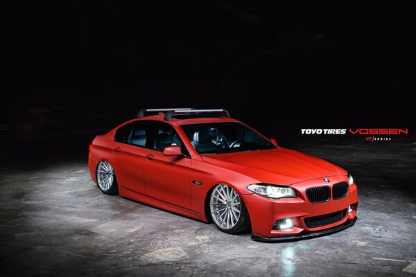 Beautiful red bmw car