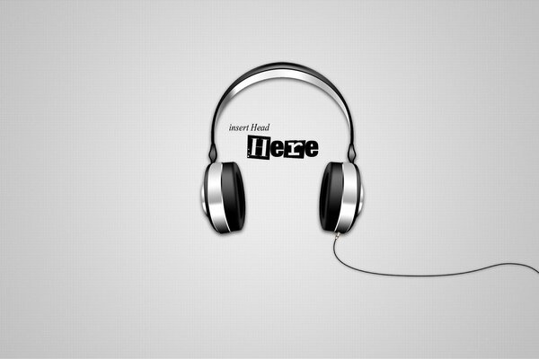 Special sticker with headphones for music lovers