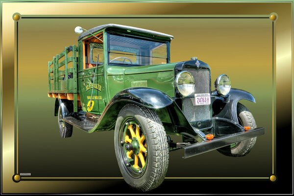 Un auto d epoca dell inizio del XX secolo raffigurata in una cornice d oro