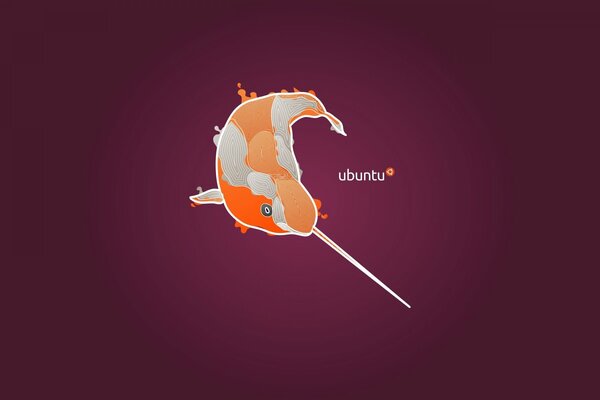 Emblema di Ubuntu su sfondo viola