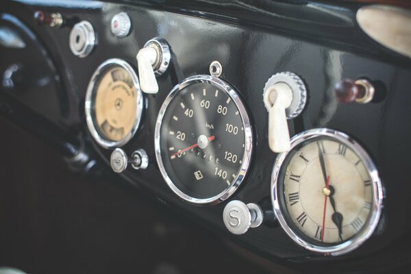 Car. Retro dashboard for cars