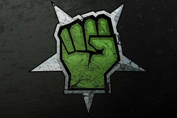 Green Fist in the photo with minimalist styles