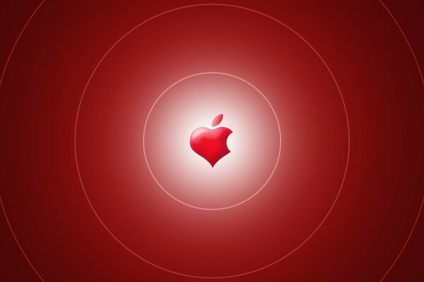 Logo apple en forme de coeur
