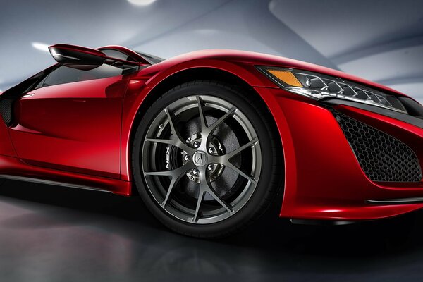 Stylish red Acura wheel view