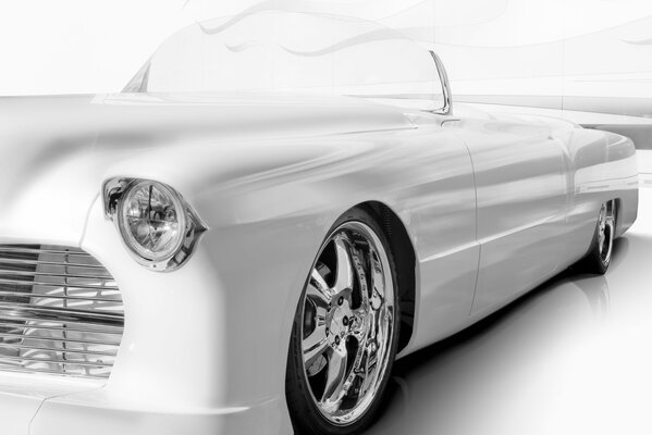 Cadillac photo avant 1955, sur fond blanc