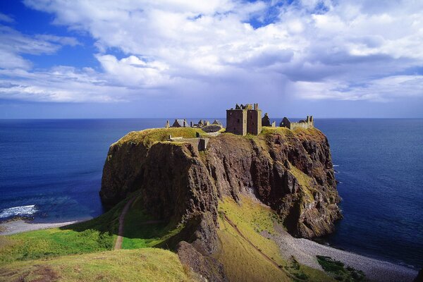 Castle on the cliff of the mountain