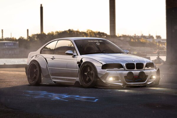 Tuned BMW on city streets