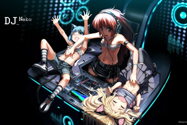 DJ-Fernbedienung von anime girls