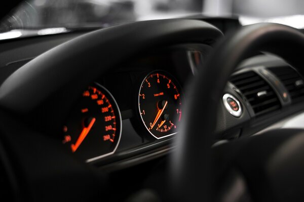 Dashboard of a high-speed BMW