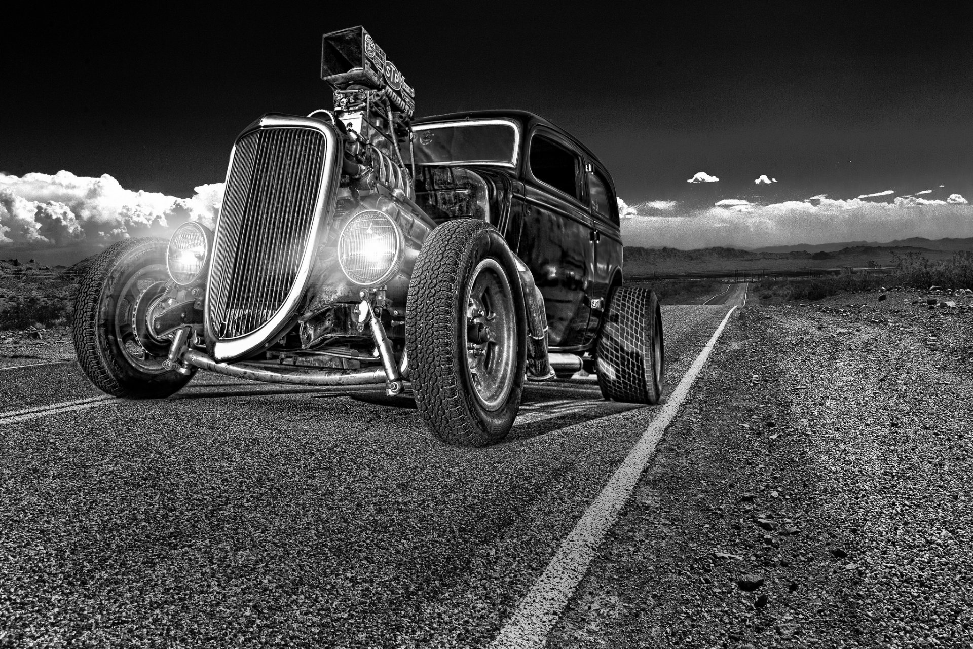 hot rod voiture classique classique rétro avant phares route