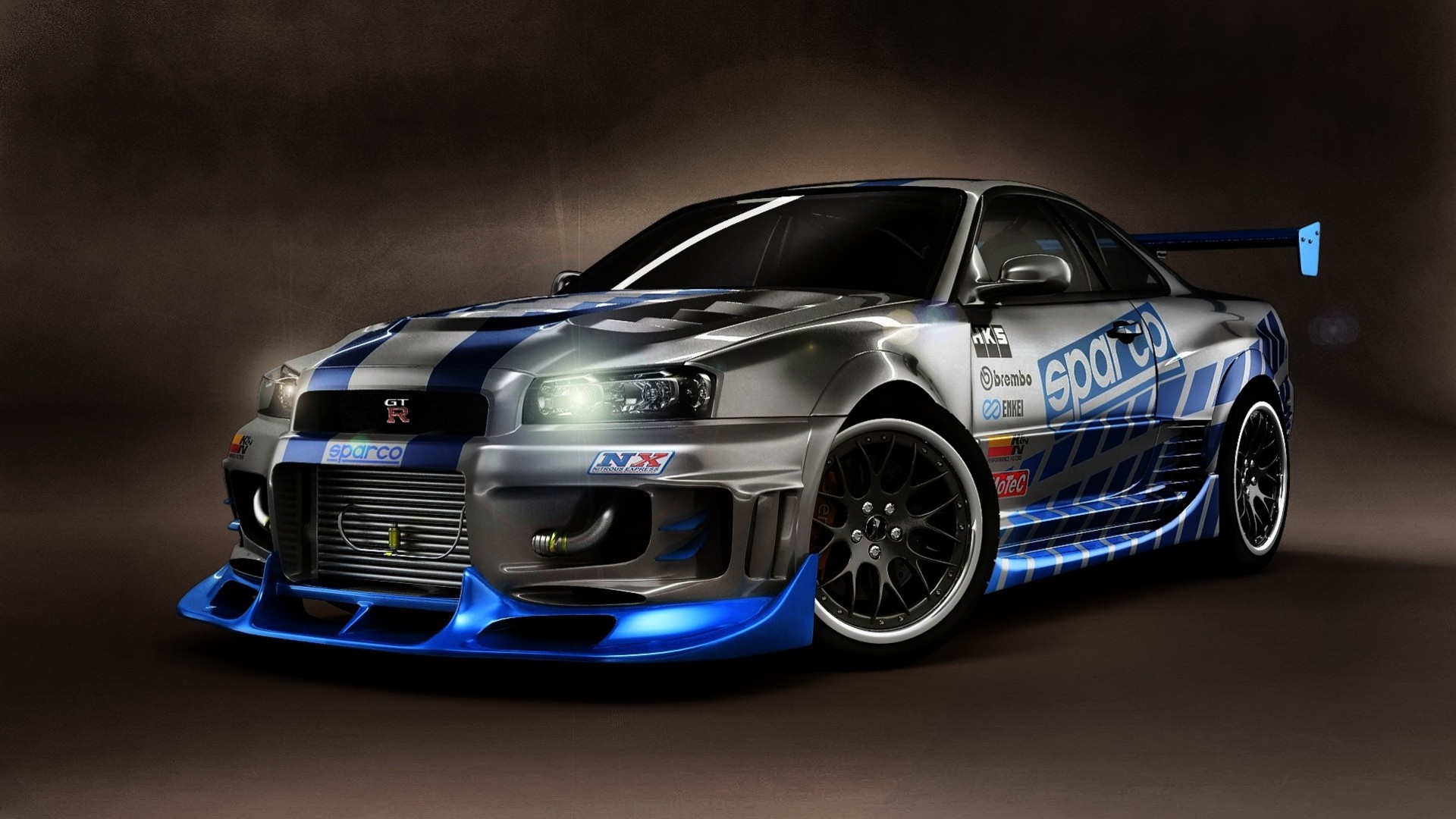 samochód nissan skyline szary czarny