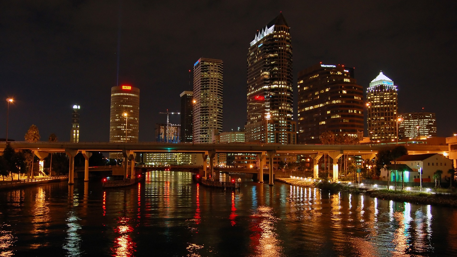 bahía muelle noche