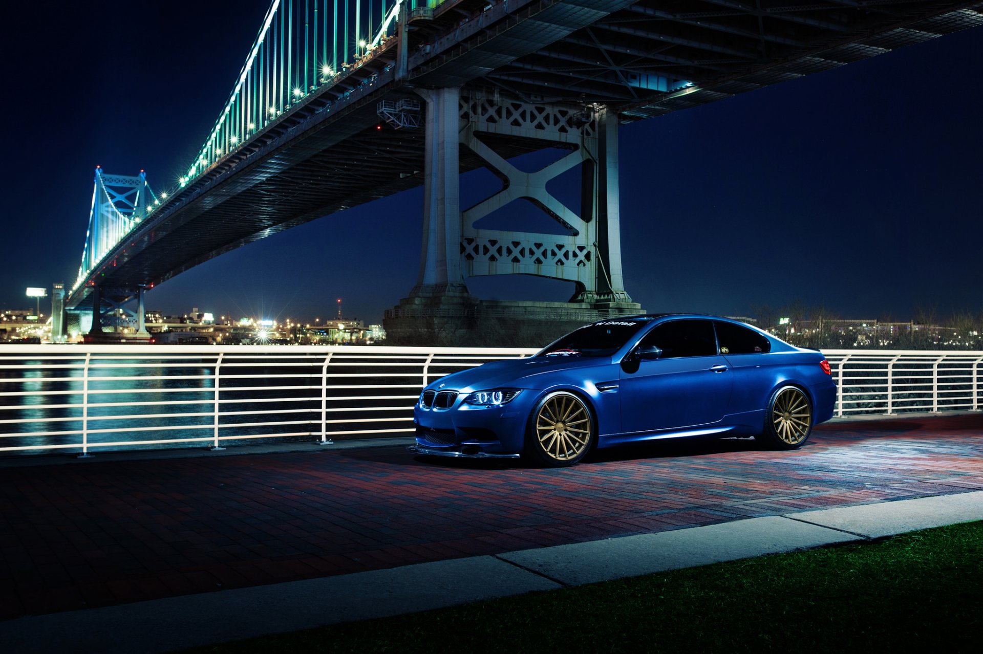 bmw m3 e92 blue vossen wheels brige