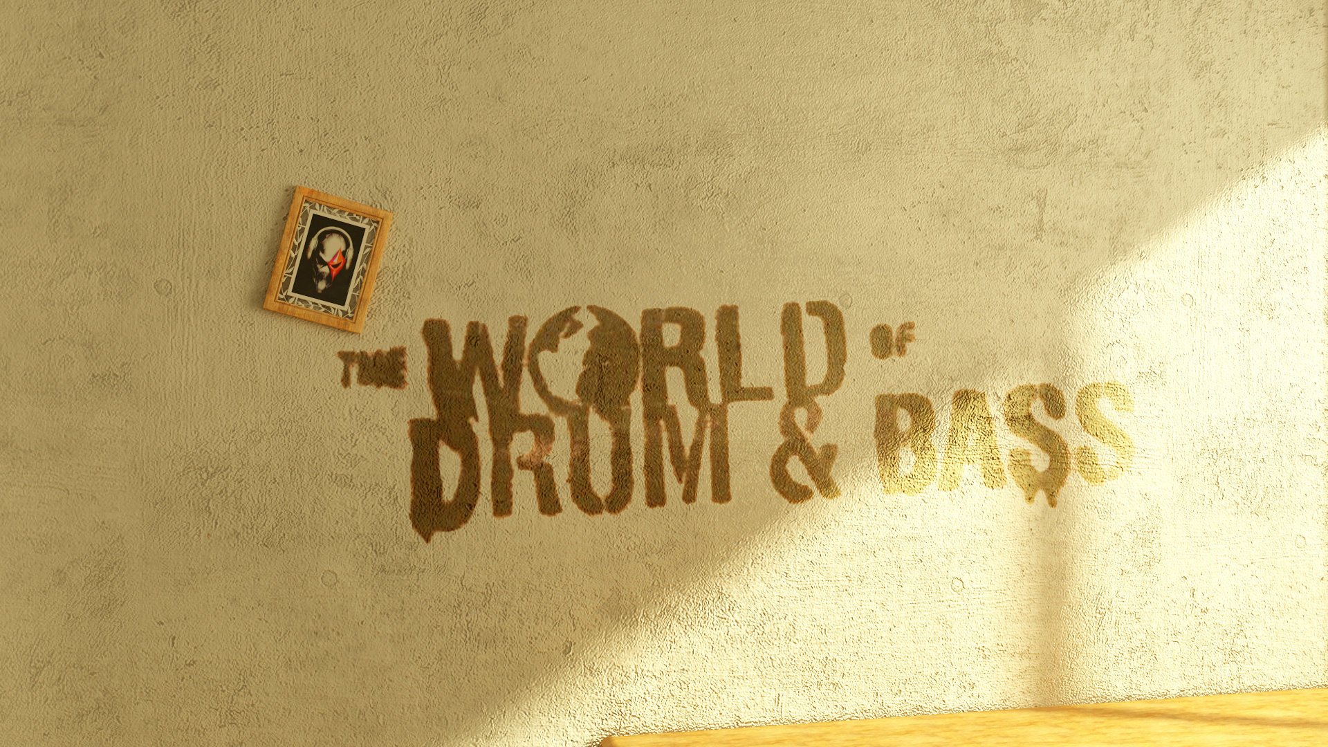 musica world dnb drum and bass parete iscrizione lettere pittura