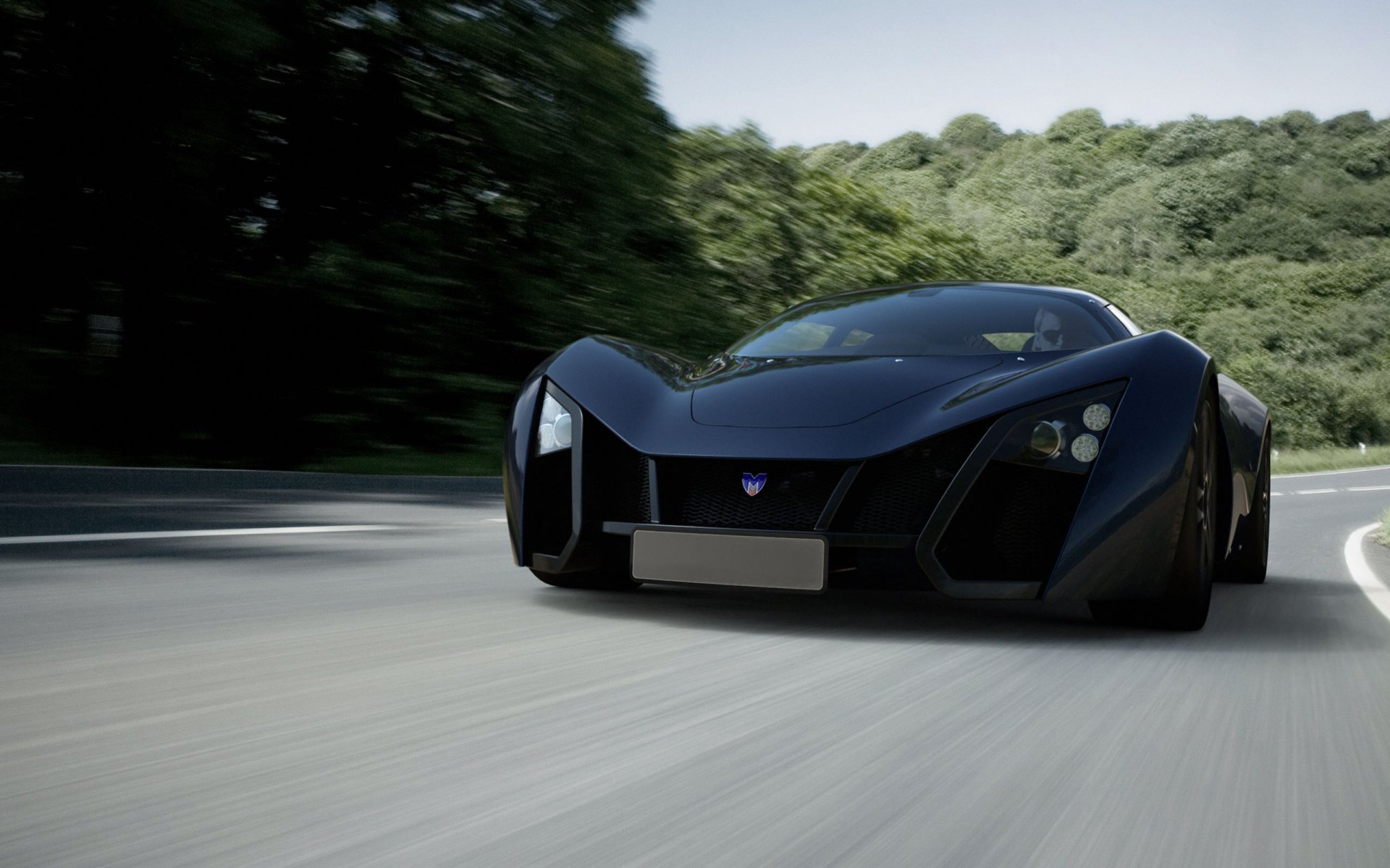 coche marussia b2 sports coupe carretera coche velocidad montaña cielo fondo paisaje rusia marussia pista asfalto unidad bosque árbol vegetación coches deportivos transporte vehículos