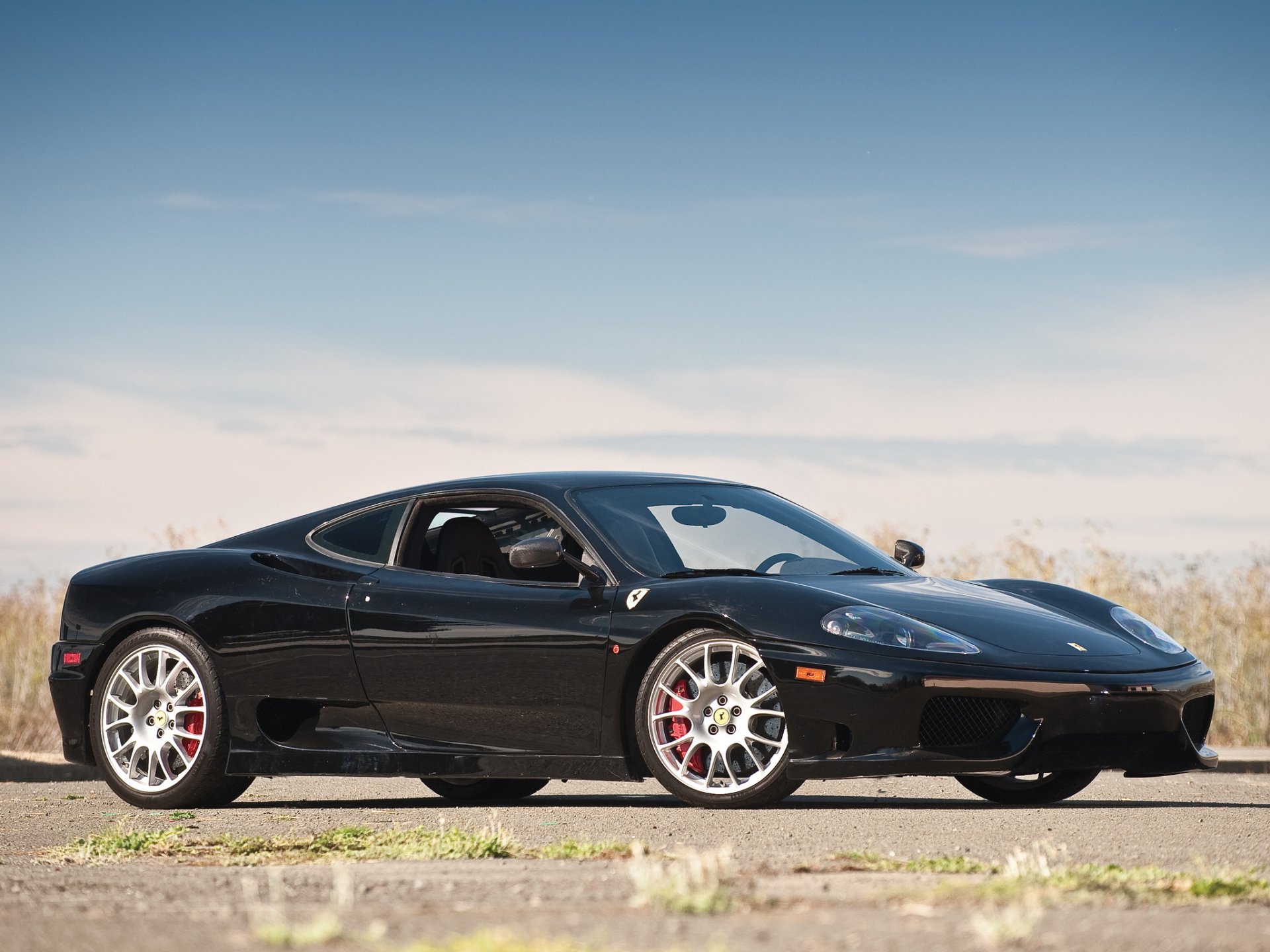 ferrari 360 desafío stradale negro ferrari negro cielo