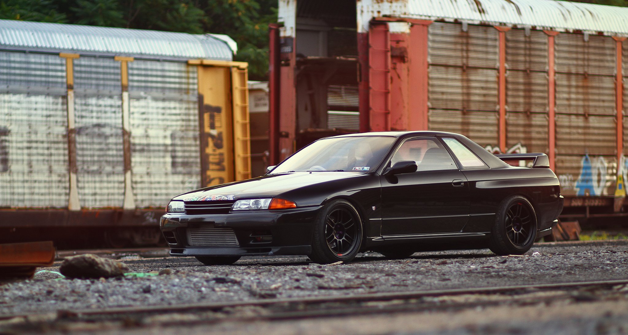 nissan skyline gt-r r32 czarny tuning nissan skyline