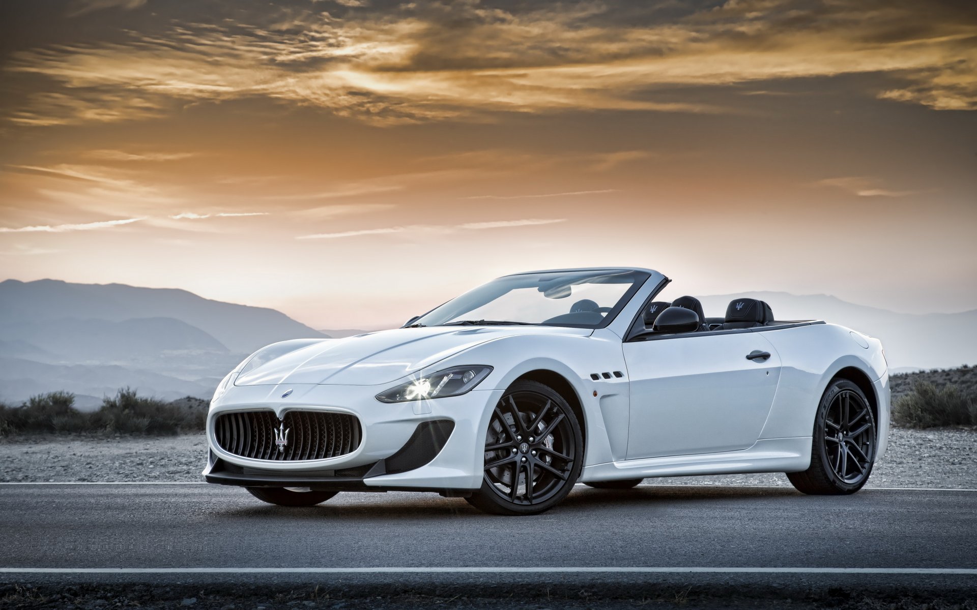 vehicles machine maserati convertible white road cars car grancabrio mc