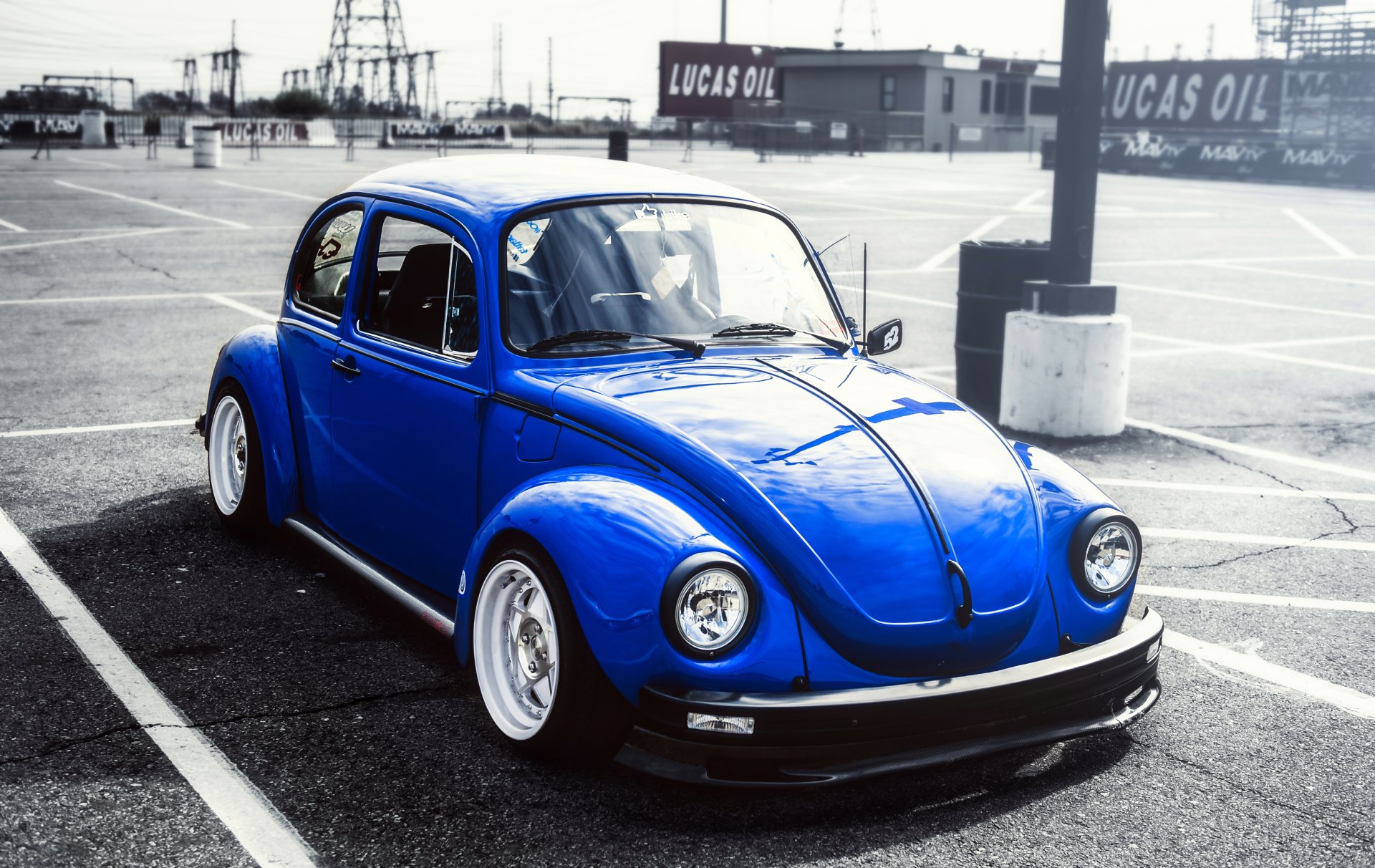 escarabajo azul delantero vw