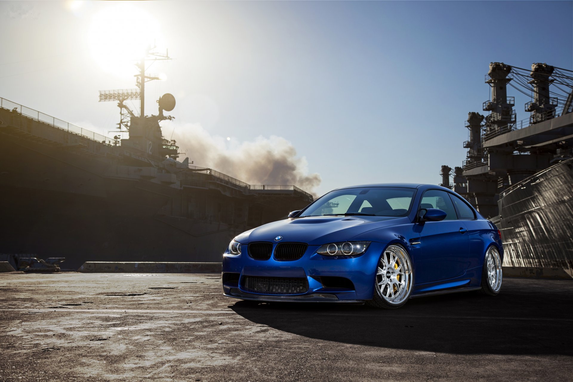 bmw m3 e92 blu bmw fumo cielo sole